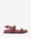 Kenneth Cole Drinity Flat Slingback Sandal In Dark Red Leather