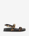 Kenneth Cole Drinity Flat Slingback Sandal In Leopard Fabric
