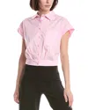 Kenneth Cole Drop Shoulder Solid Poplin Shirt In Pink