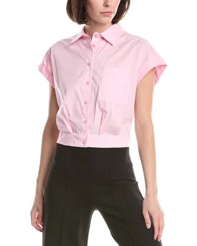Kenneth Cole Drop Shoulder Solid Poplin Shirt In Pink