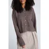 Kenneth Cole Crew Neck Button Up Cardigan In Gray