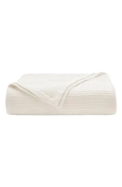 Kenneth Cole Essentials Waffle Knit Blanket In White