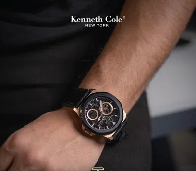 Pre-owned Kenneth Cole Exclusive  Men's Golden And Black Watch ()
