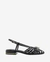 Kenneth Cole Farrah Patent Caged In Buckle Sandal In Black Patent