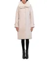 KENNETH COLE FAUX FUR COLLAR HOODED PUFFER COAT