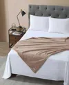Kenneth Cole Faux Fur Solid Throw Blanket In Brown