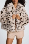 Kenneth Cole Faux Fur Spot Jacket In Neutral