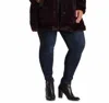 Kenneth Cole Faux Fur Teddy Coat Mid Length Jacket In Burgundy In White