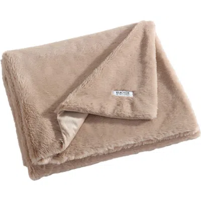 Kenneth Cole Faux Fur Throw Blanket In Brown