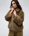 Kenneth Cole Faux Fur Jacket In Wheatgrass