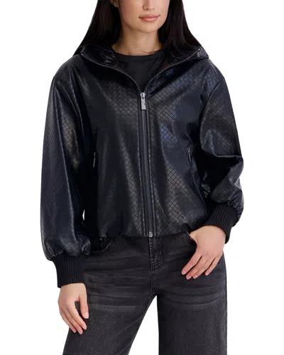 Kenneth Cole Faux Leather Jacket In Blue