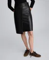 Kenneth Cole Faux Leather Pull On Faux Wrap Skirt In Black