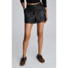 Kenneth Cole Faux Leather Fly Front Short In Black
