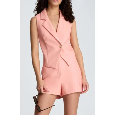 Kenneth Cole Faux Leather Vest In Pink