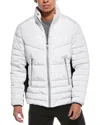 Kenneth Cole Faux Memory Puffer Coat In White
