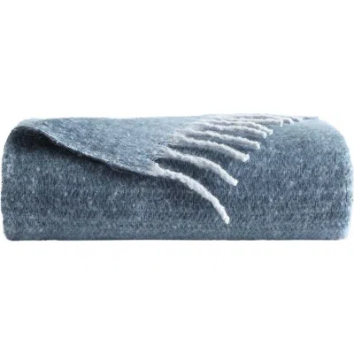 Kenneth Cole Faux Mohair Throw In Blue