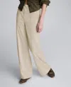 Kenneth Cole Faux Suede Pullover Wide Leg Pant In White