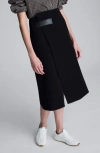 Kenneth Cole Boiled Wool Asymmetrical Slit Midi Skirt In Black