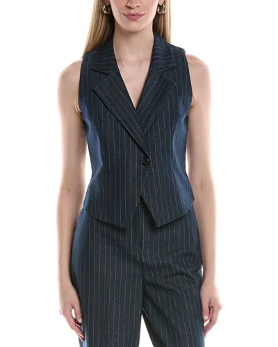 Kenneth Cole Fitted Vest In Blue