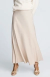 Kenneth Cole Flare Satin Maxi Skirt In Neutral