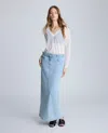 Kenneth Cole Fly Front Belted Maxi Skirt In Blue