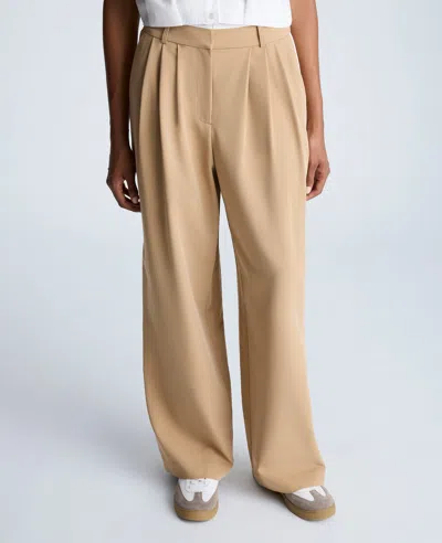 Kenneth Cole Fly Front High Rise Contrast Tipping Wide Leg Pants Pant