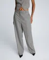 Kenneth Cole Fly Front High Rise Houndstooth Wide Leg Pant In Gray