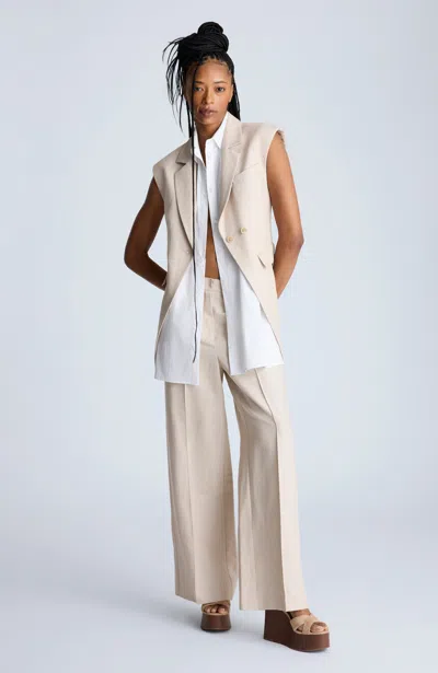 Kenneth Cole Fly Front High Rise Pintuck Wide Leg Pants Pant In Multicolor