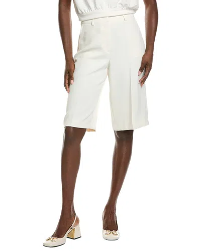 Kenneth Cole Fly Front High-rise Boyfriend Long Short In White