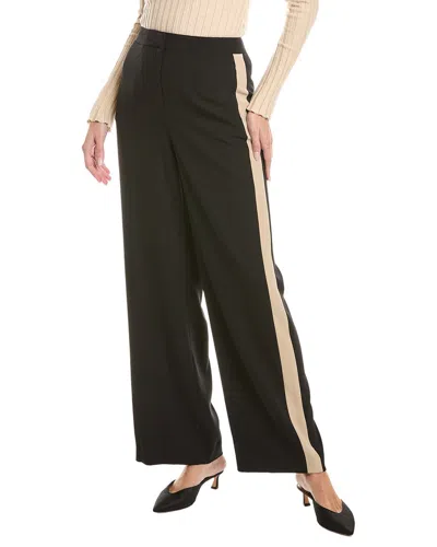 Kenneth Cole Fly Front High-rise Side Stripe Wide Leg Pant In Black