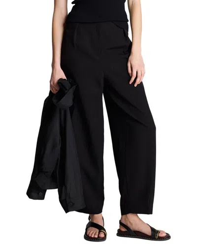 Kenneth Cole Fly Front Hollywood Waist Pleated Tapered Leg Pant In Black