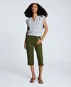 Kenneth Cole Fly Front Invisible Zip Pedal Pusher Pant In Green