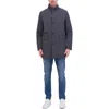 Kenneth Cole Men's Soft-shell Stand-collar Rain Jacket In Charcoal