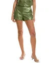 Kenneth Cole Womens Metallic Faux Leather Boxy Vest Shorts In Green