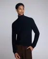 Kenneth Cole Foldover Turtleneck Sweater In Blue