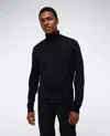 Kenneth Cole Mens Ribbed Trim Knit Turtleneck Sweater In Black