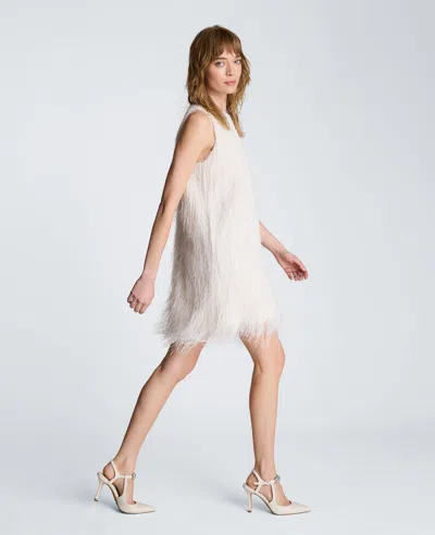 Kenneth Cole Fringed Mini Dress In Brown