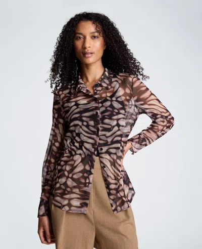 Kenneth Cole Front Button Shirt In Multi