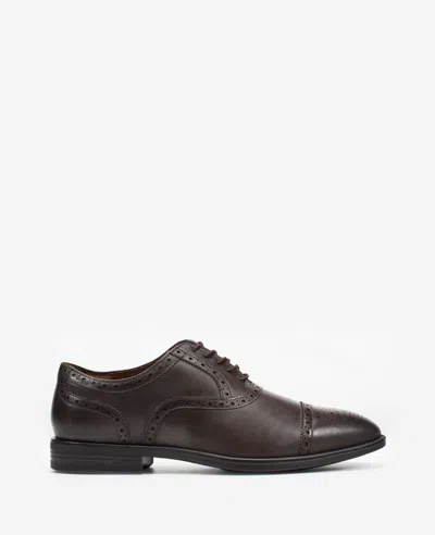 Kenneth Cole Future Pod Medallion Cap Toe Lace Up In Brown