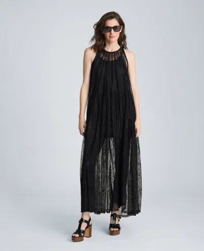 Kenneth Cole Gathered Halter Maxi Dress In Black