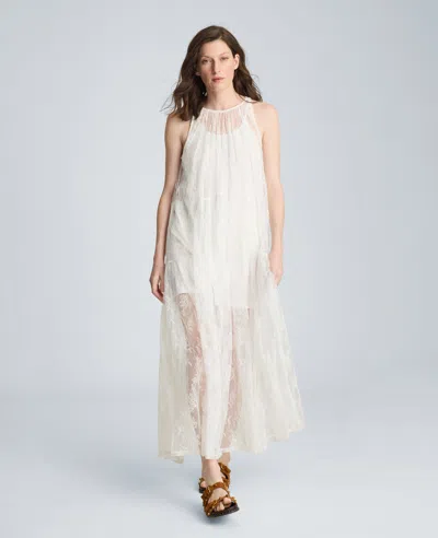 Kenneth Cole Gathered Halter Maxi Dress In White