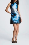 Kenneth Cole Gathered Halter Shift Minidress In Multi