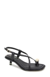 Kenneth Cole Geala Slingback Kitten Heel Sandal In Black Leather