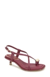 Kenneth Cole Geala Slingback Kitten Heel Sandal In Dark Red Leather