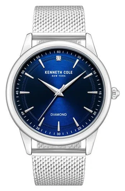 Kenneth Cole Genuine Diamond Mesh Strap Watch, 43mm