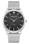 Kenneth Cole Genuine Diamond Mesh Strap Watch, 44mm