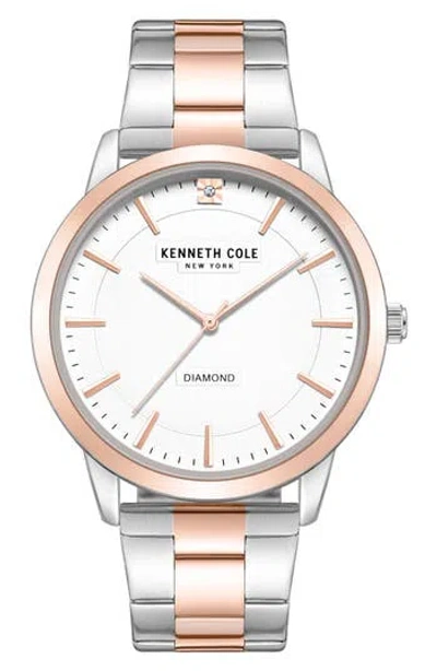 Kenneth Cole Genuine Diamond Two-tone Bracelet Watch, 44mm