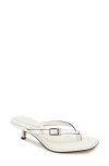 Kenneth Cole Gillie Embossed Croco Kitten Heel Buckle Sandal In Cream Croco