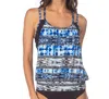 Kenneth Cole Go Girl Layered Tankini Top In Indigo In Multi