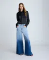 Kenneth Cole Gradient Dye Wide Leg Denim Jean In Gradient Jj Wash
